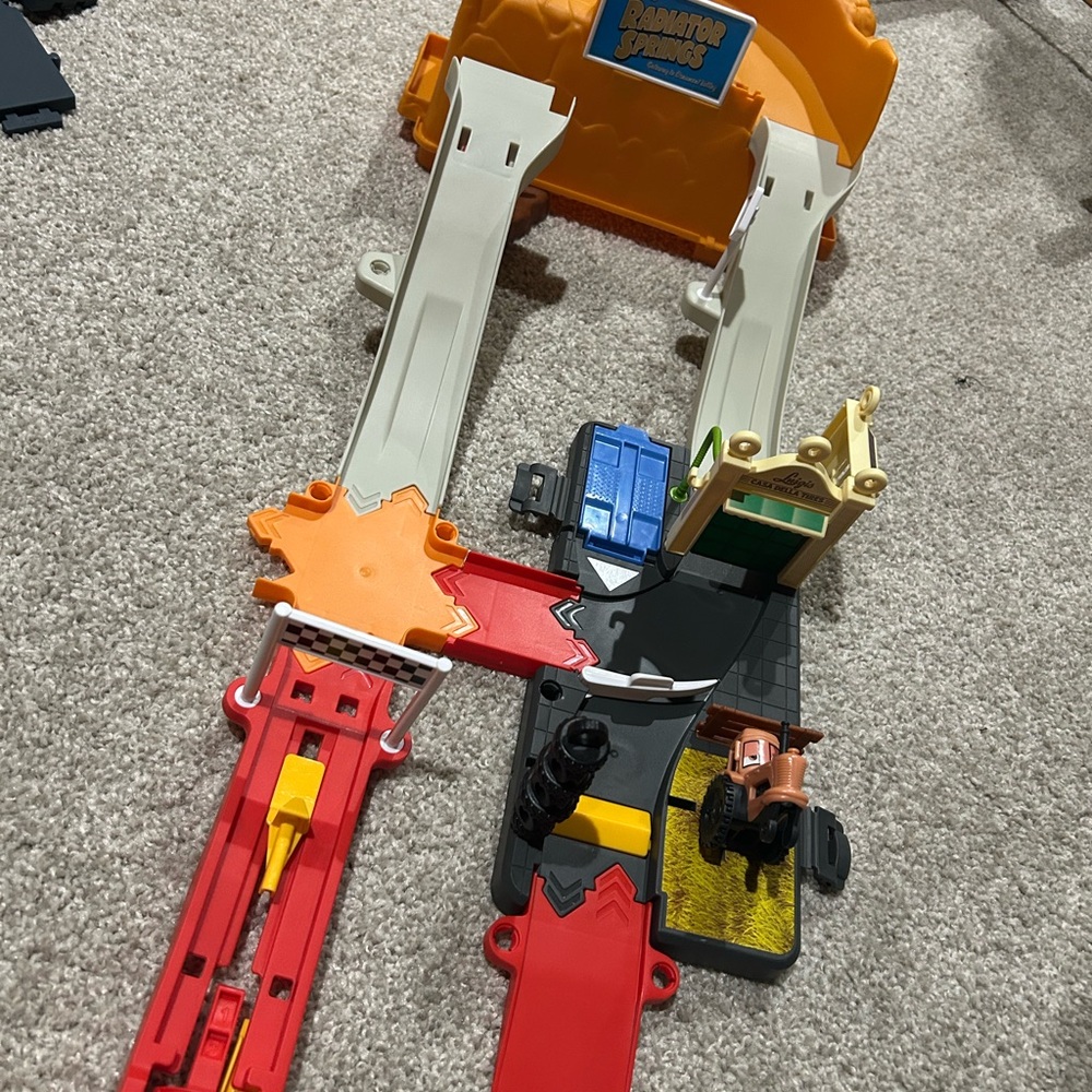 Dynamic Racing Track Set with Red and Orange Highlights